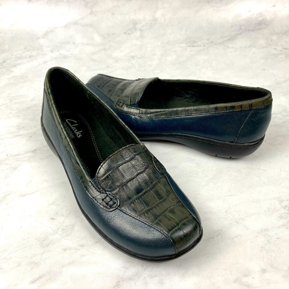 Clarks Bendables Alligator Leather Slip On Flats Loafers Shoes Size 6M (NWOT)